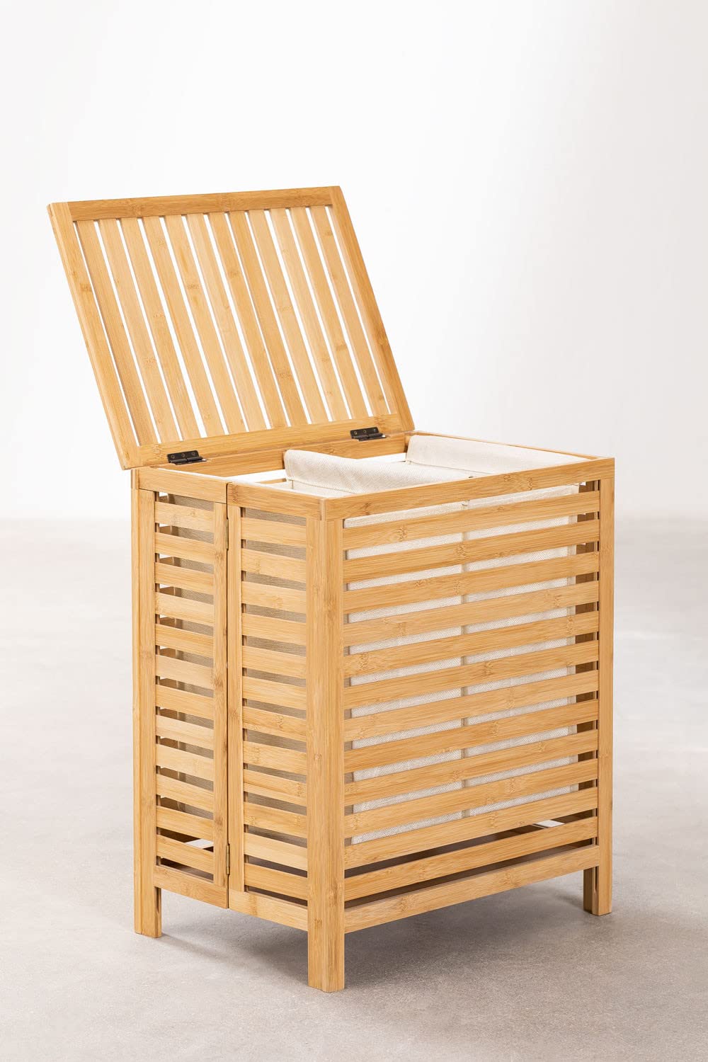 Sklum Lionel cesto portabiancheria bambù 94 cm 2 cesti