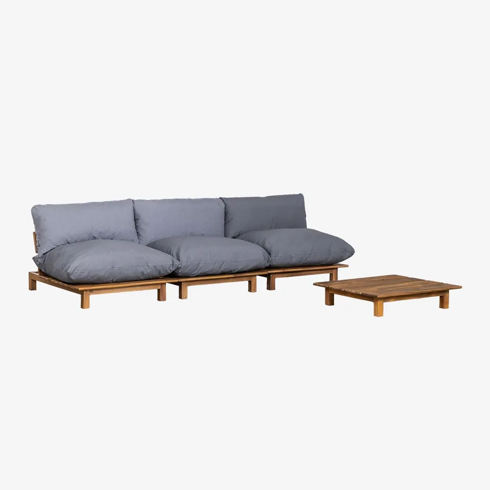 Sklum Brina set giardino 3 pezzi divano reclinabile acacia