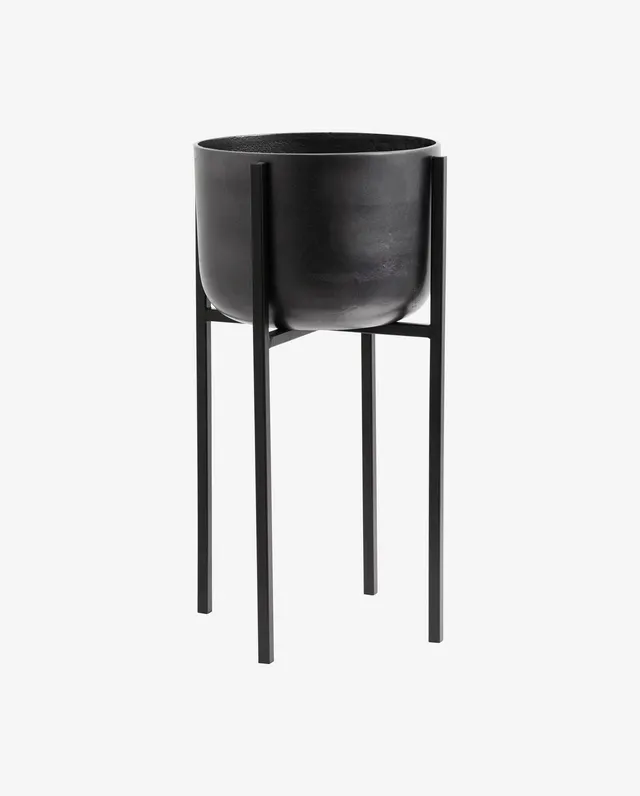 Bambua portavaso con supporto medio nero ossidato ferro