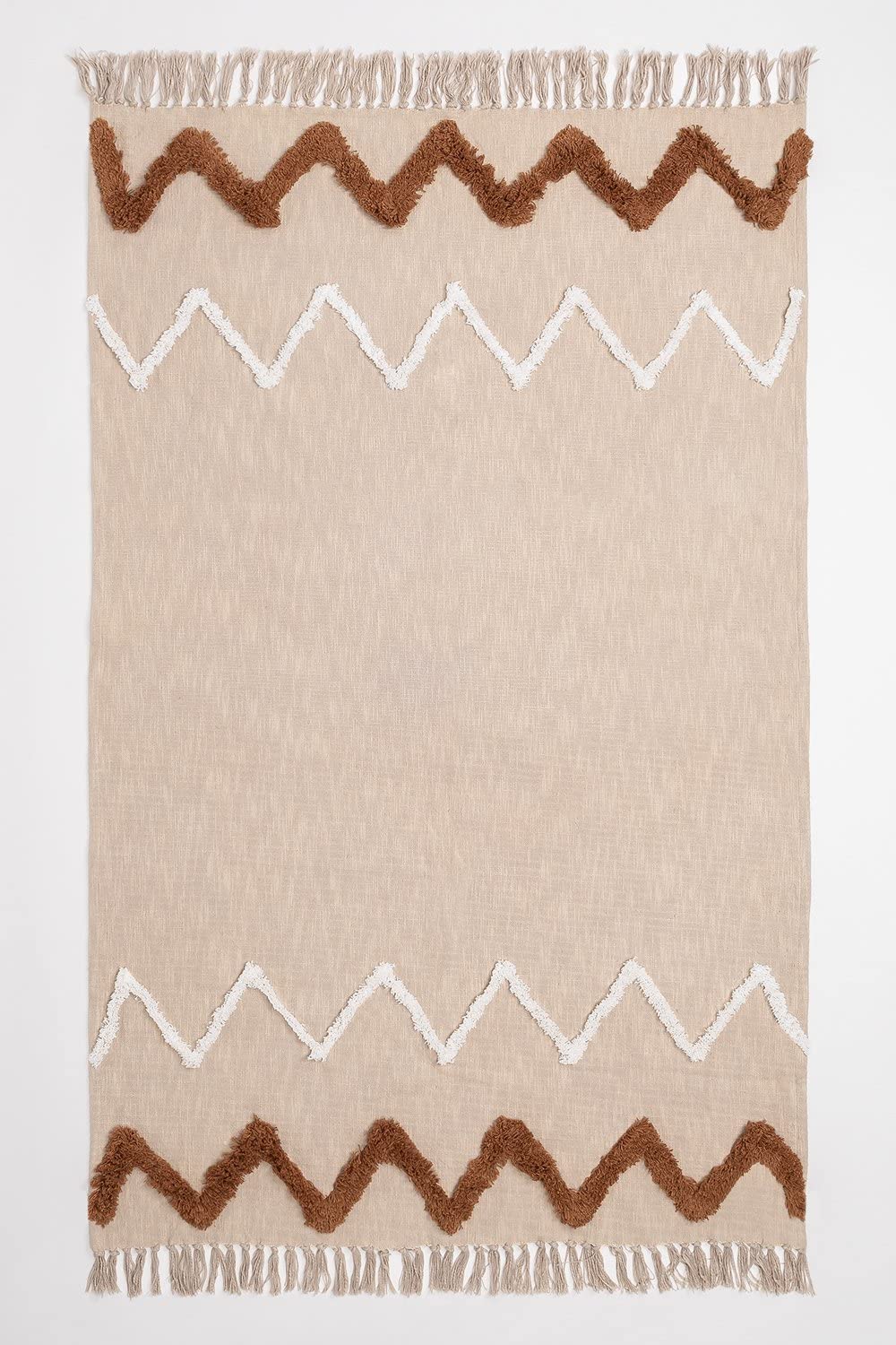 Sklum Esmolyan coperta in cotone 194x108 cm con frange
