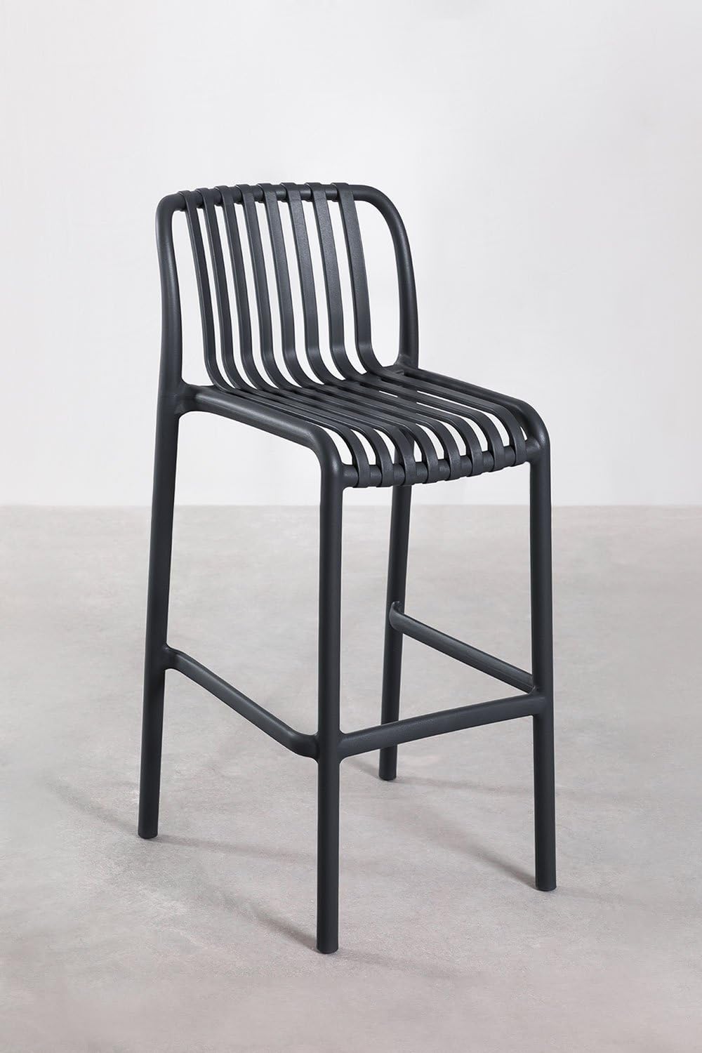 Sklum Wendell sgabello alto giardino grigio antracite 77 cm