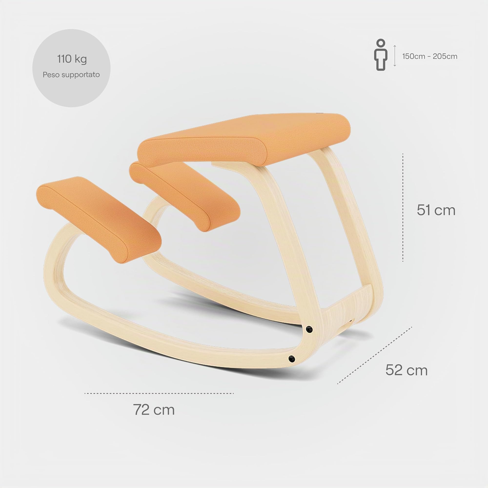 Varier Variable Balans sedia ergonomica naturale pesca