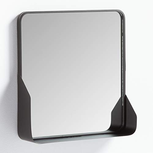 Sklum Arso specchio quadrato a parete nero 51 cm mensola