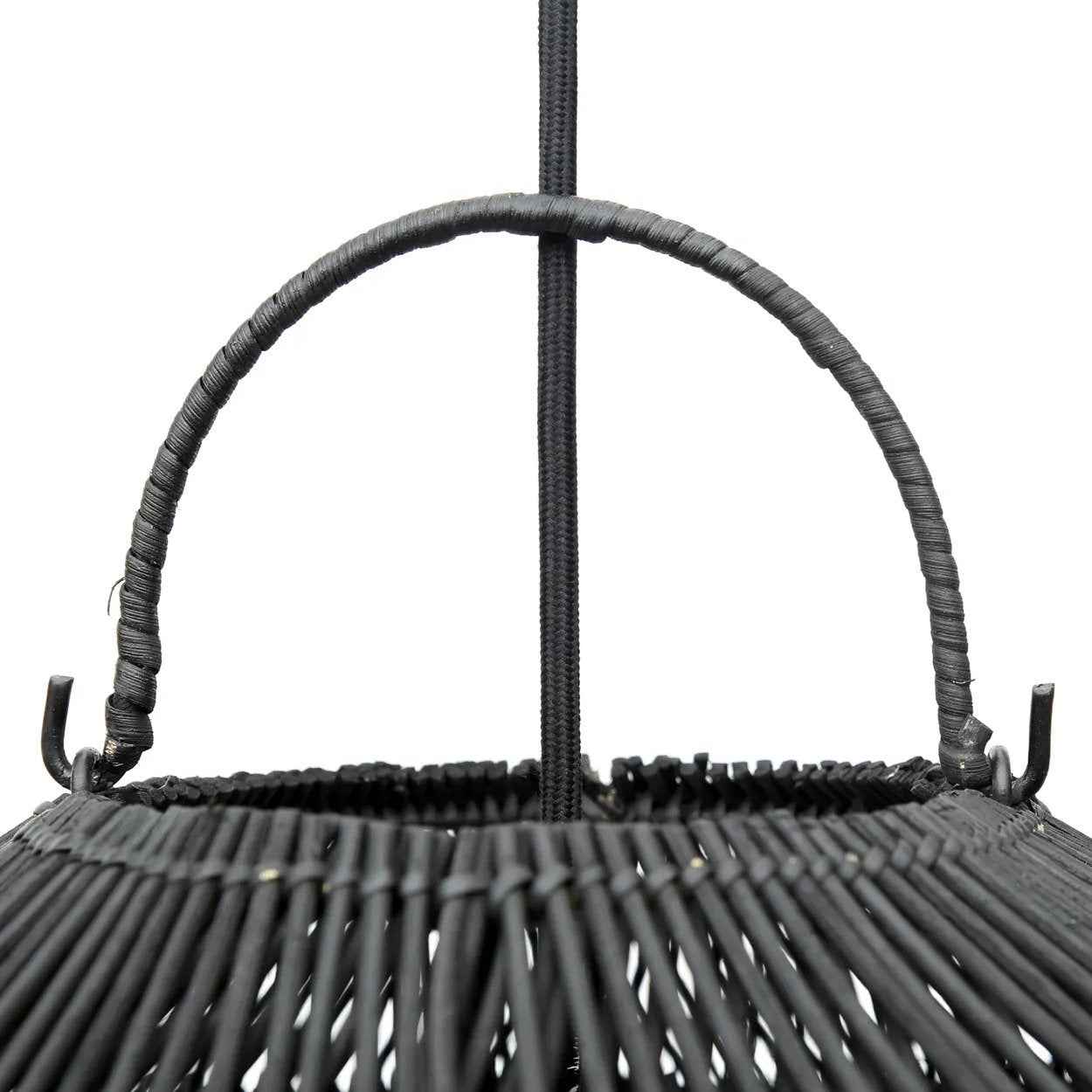 Bambua Cloud lampadario rattan nero M