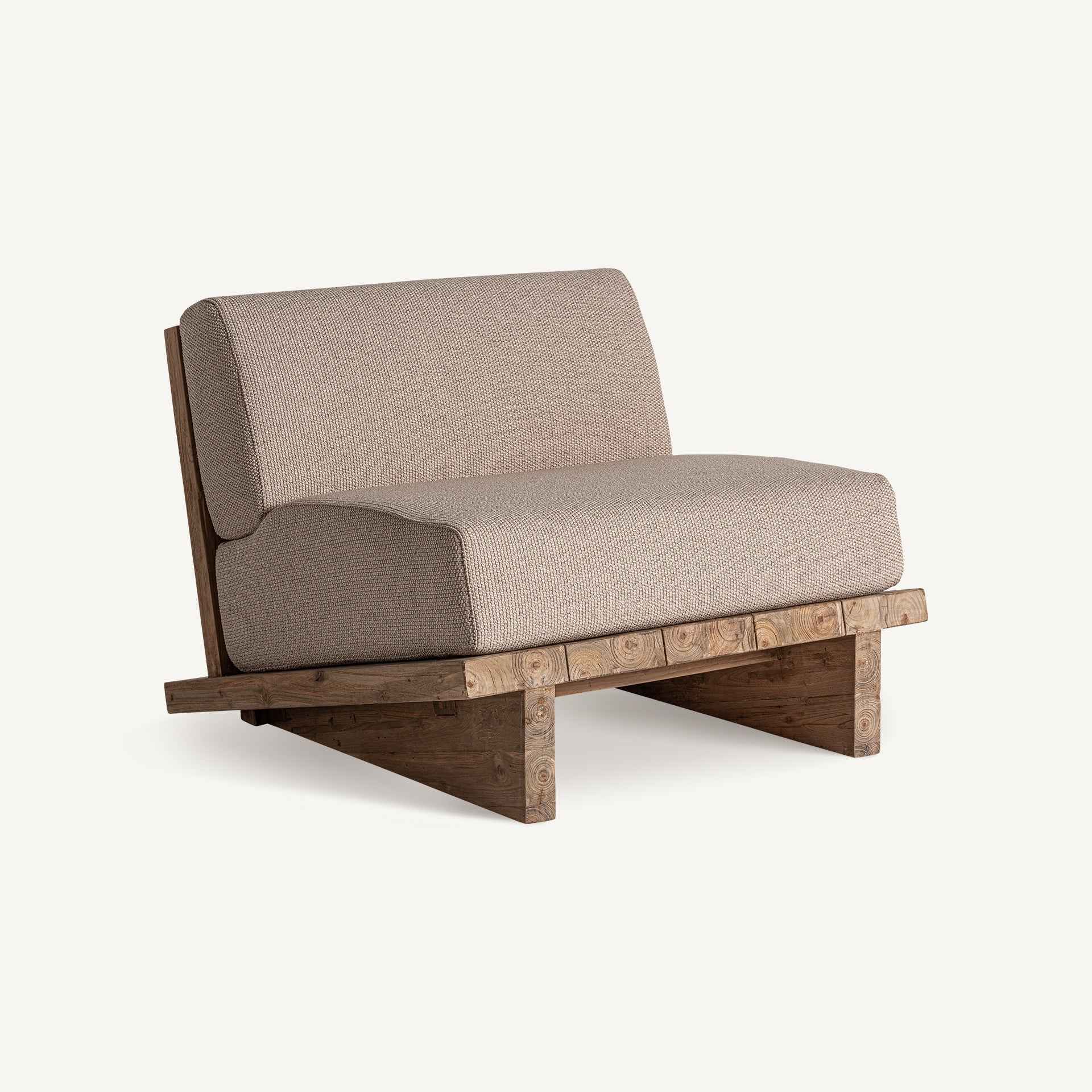 Bambua Pure poltrona legno beige da esterno