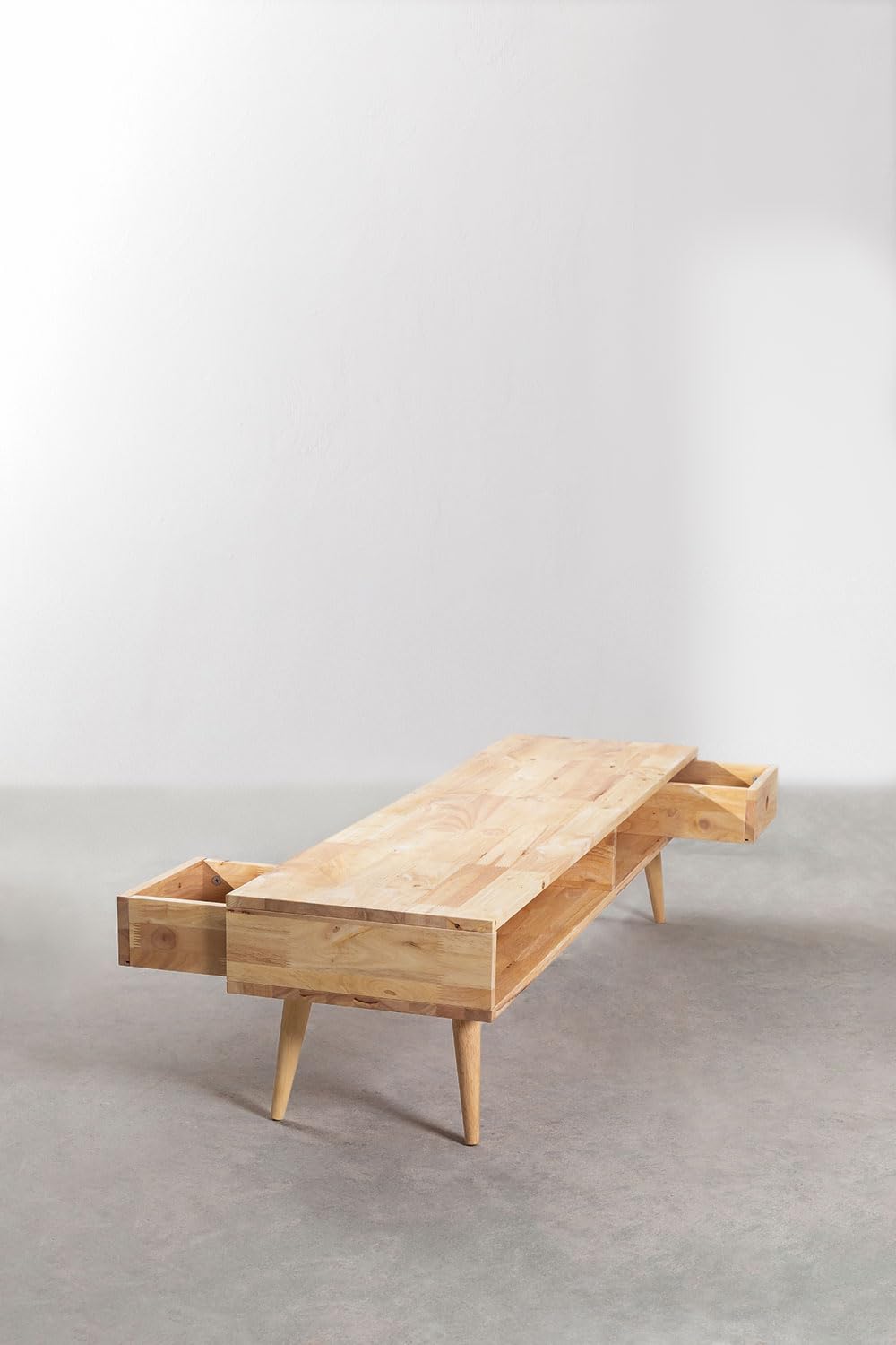 Sklum Arlan Mobile TV in Legno Naturale 150x40 cm