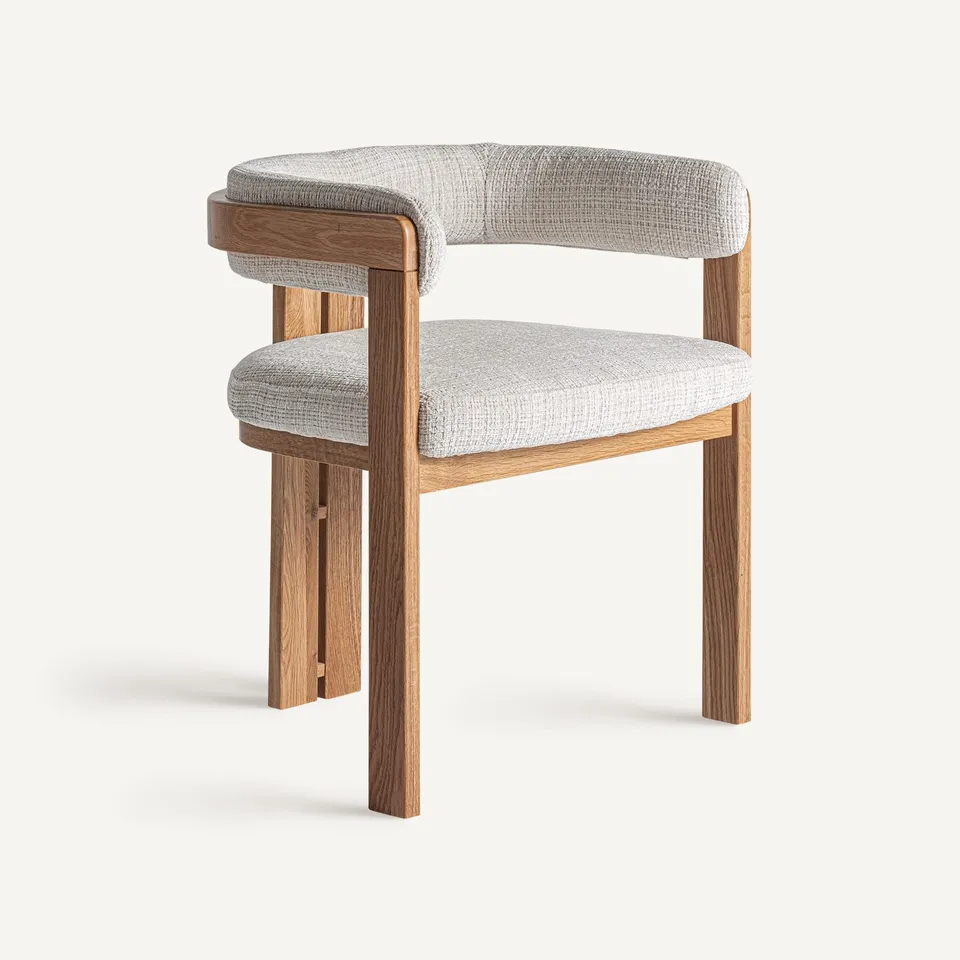 Bambua Sedzere sedia da pranzo in rovere bouclé