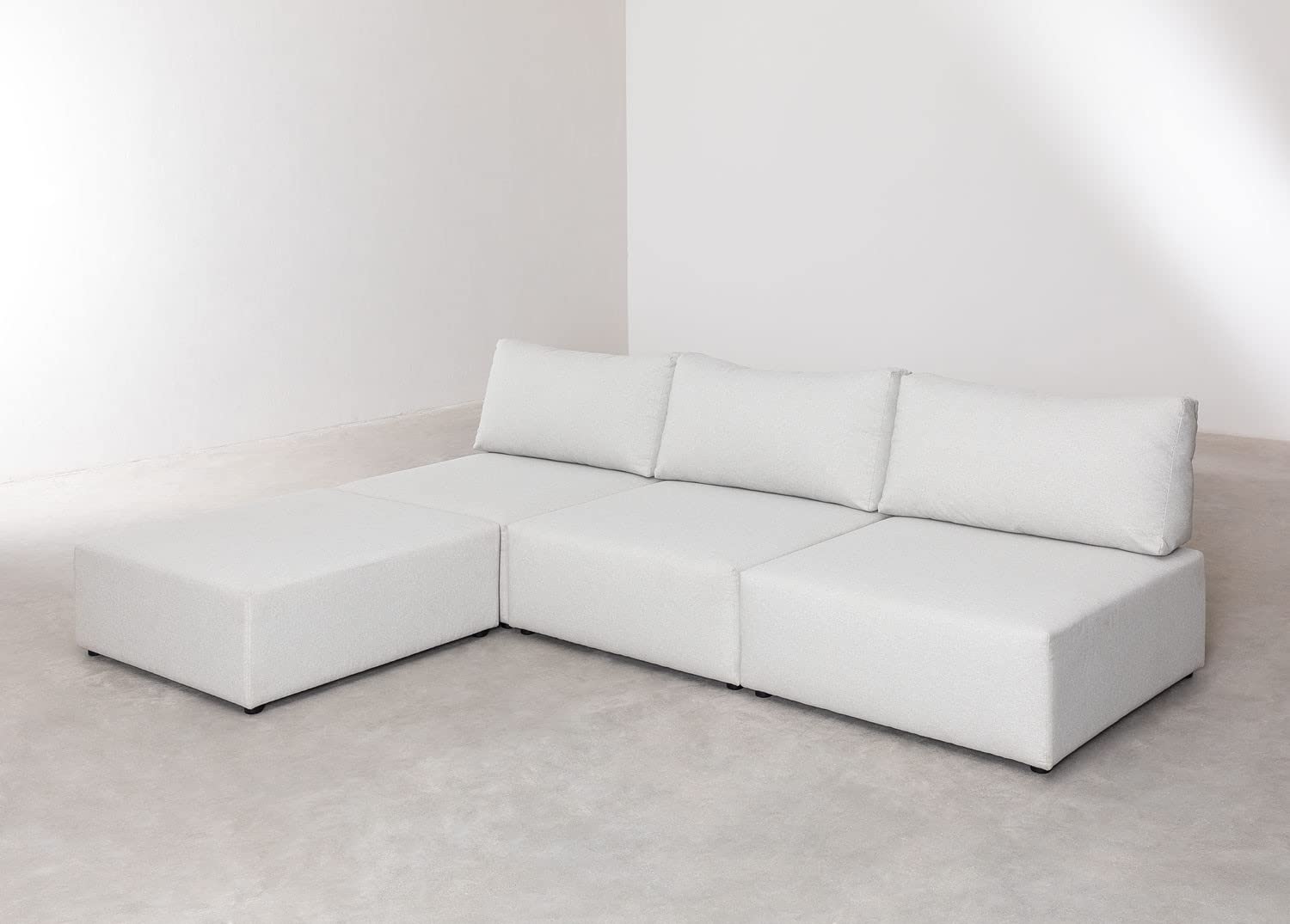 Sklum Kata Divano Componibile 3 Pezzi con Pouf Tessuto