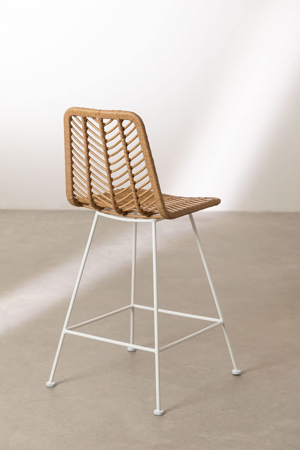 Sklum Gouda sgabelli alti giardino rattan naturale 2 pezzi