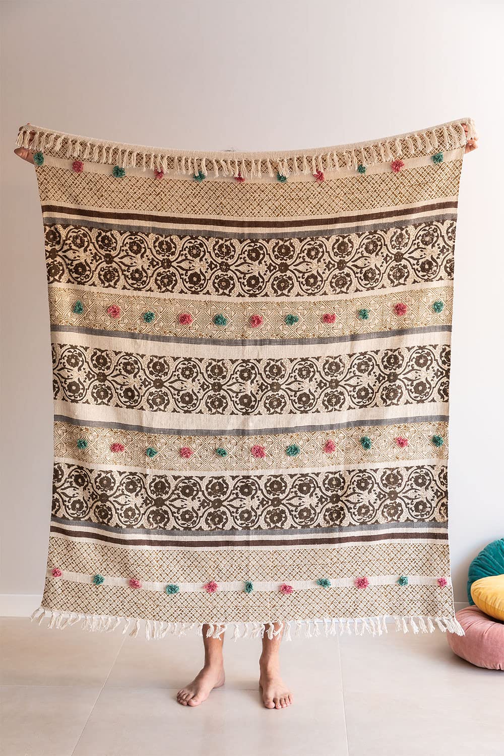 Sklum Betsi Plaid Coperta Cotone Multicolor 126x150 cm