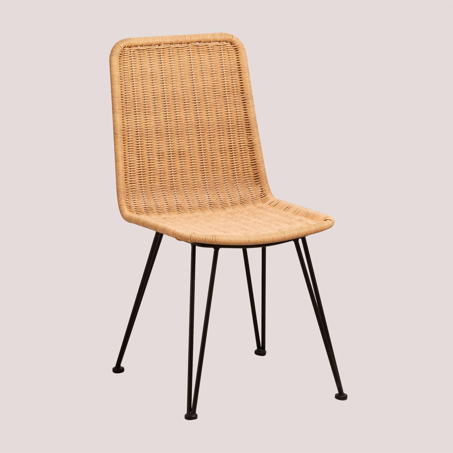 Sklum Sunset Vali 4 Sedie Giardino Vimini Marrone Naturale