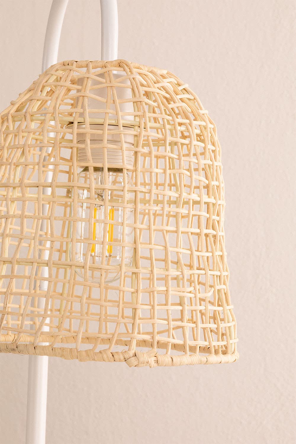 Sklum Gavia lampada da tavolo rattan bianco