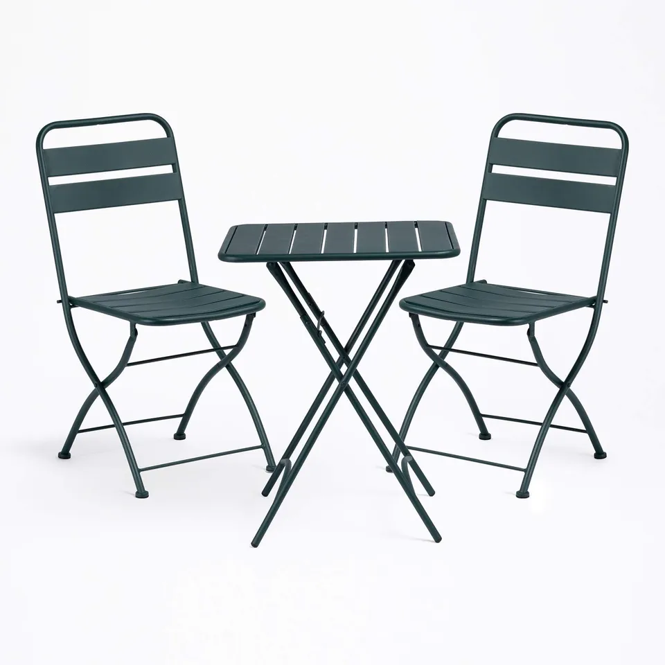 Sklum Janti Set Giardino Tavolo 60x60 + 2 Sedie Acciaio