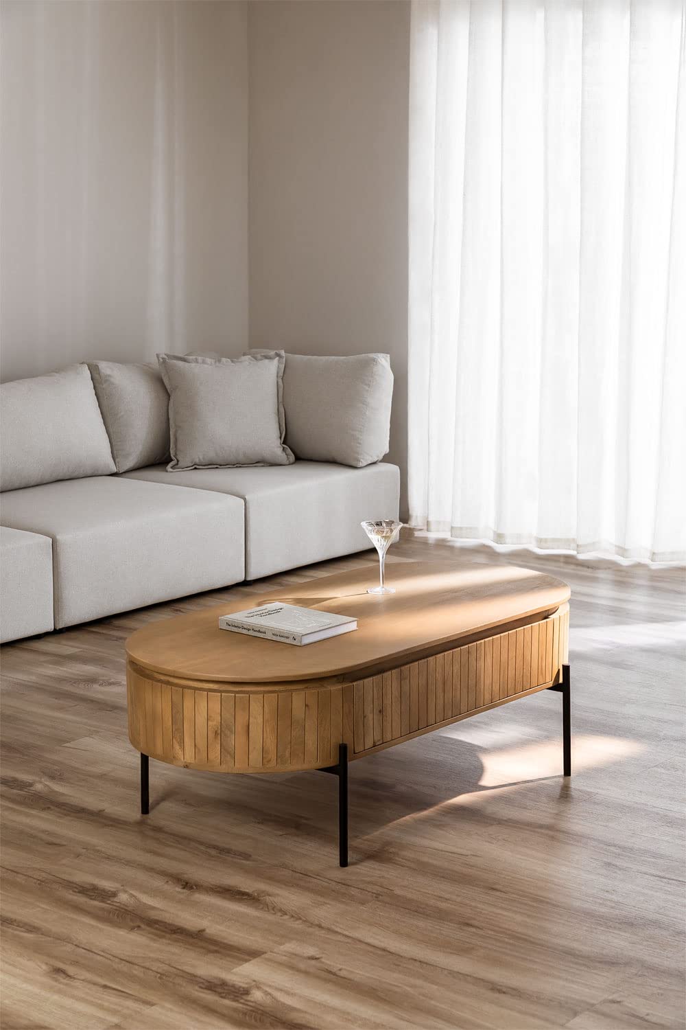 Sklum Analis Tavolino Salotto Legno Mango 129 cm Naturale