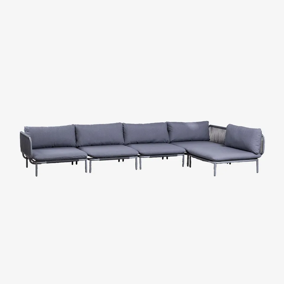 Sklum Roubly Style Divano Angolare Giardino 5 Pezzi