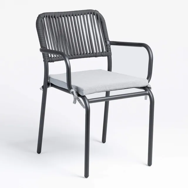 Sklum Arhiza Set 4 Sedie da Giardino Impilabili Grigio Scuro