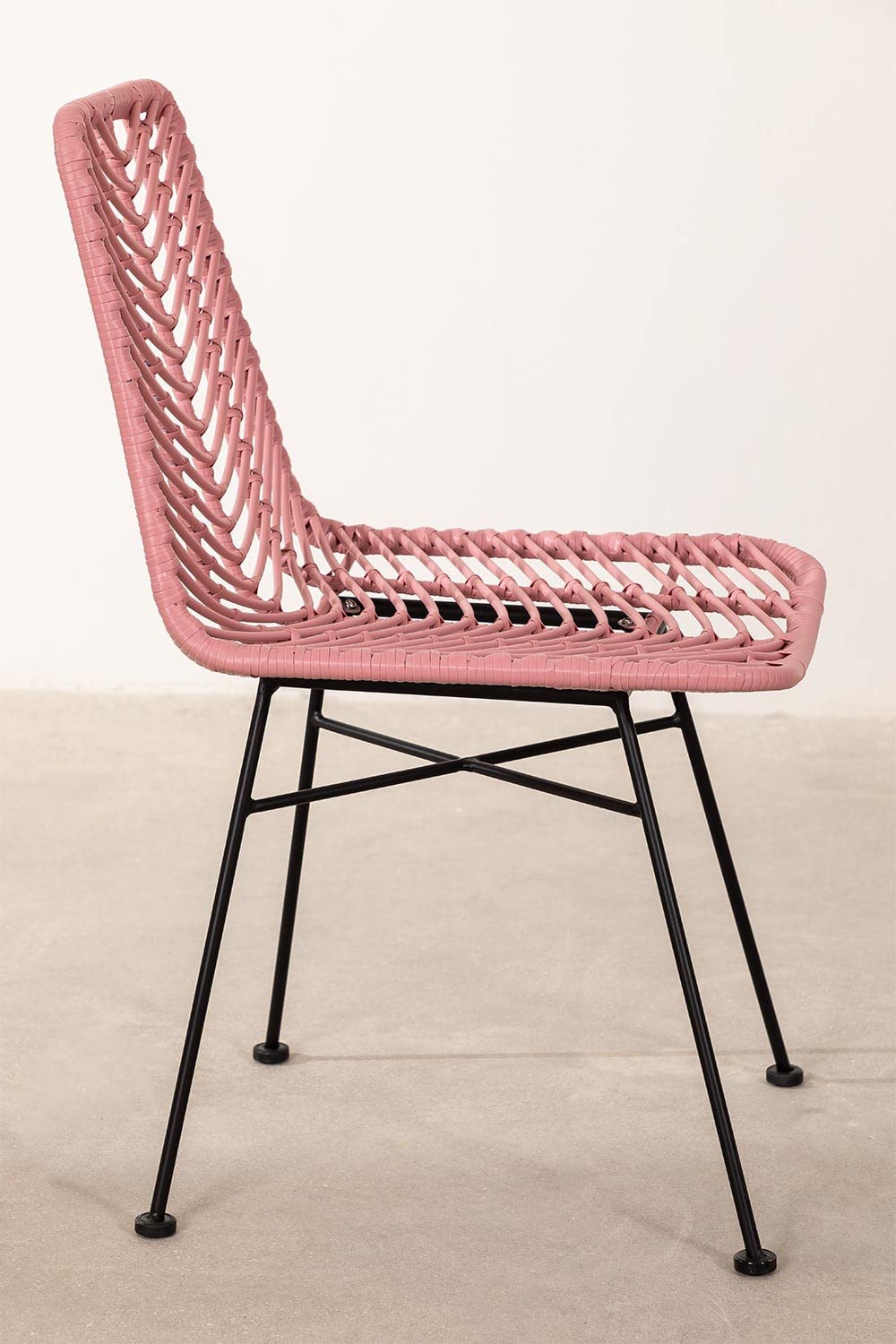 Sklum Gouda Colors sedia da pranzo rattan rosa peonia nero