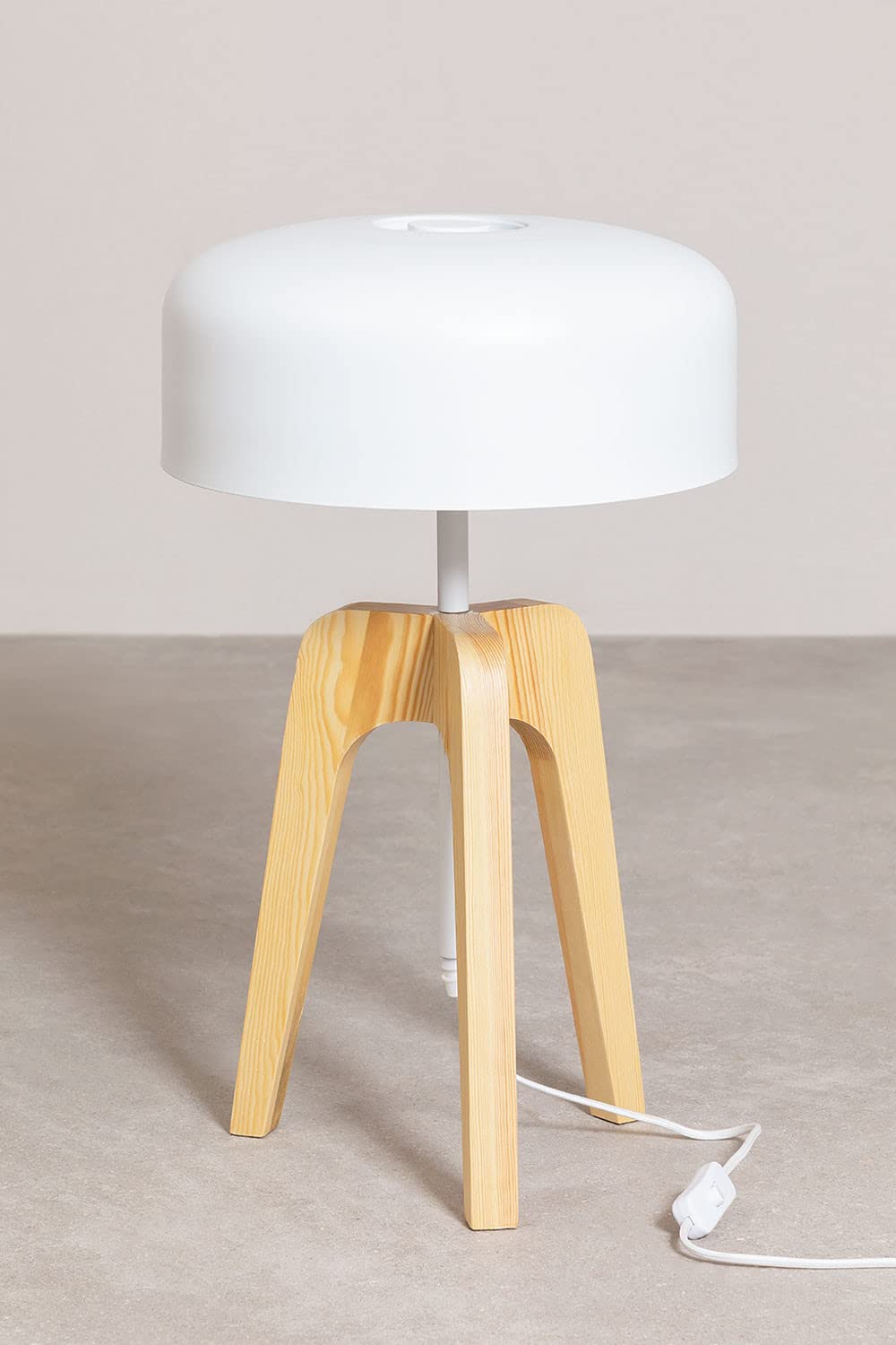 Sklum Kuta Lampada da Tavolo a Treppiede Legno Acciaio