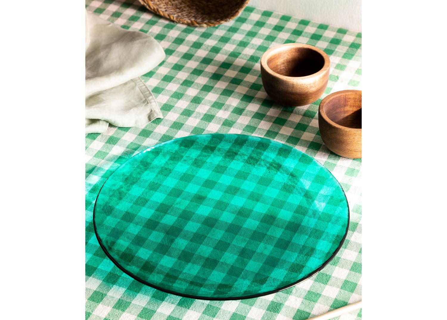 Sklum Yelena set 4 piatti piani in vetro 27,3 cm
