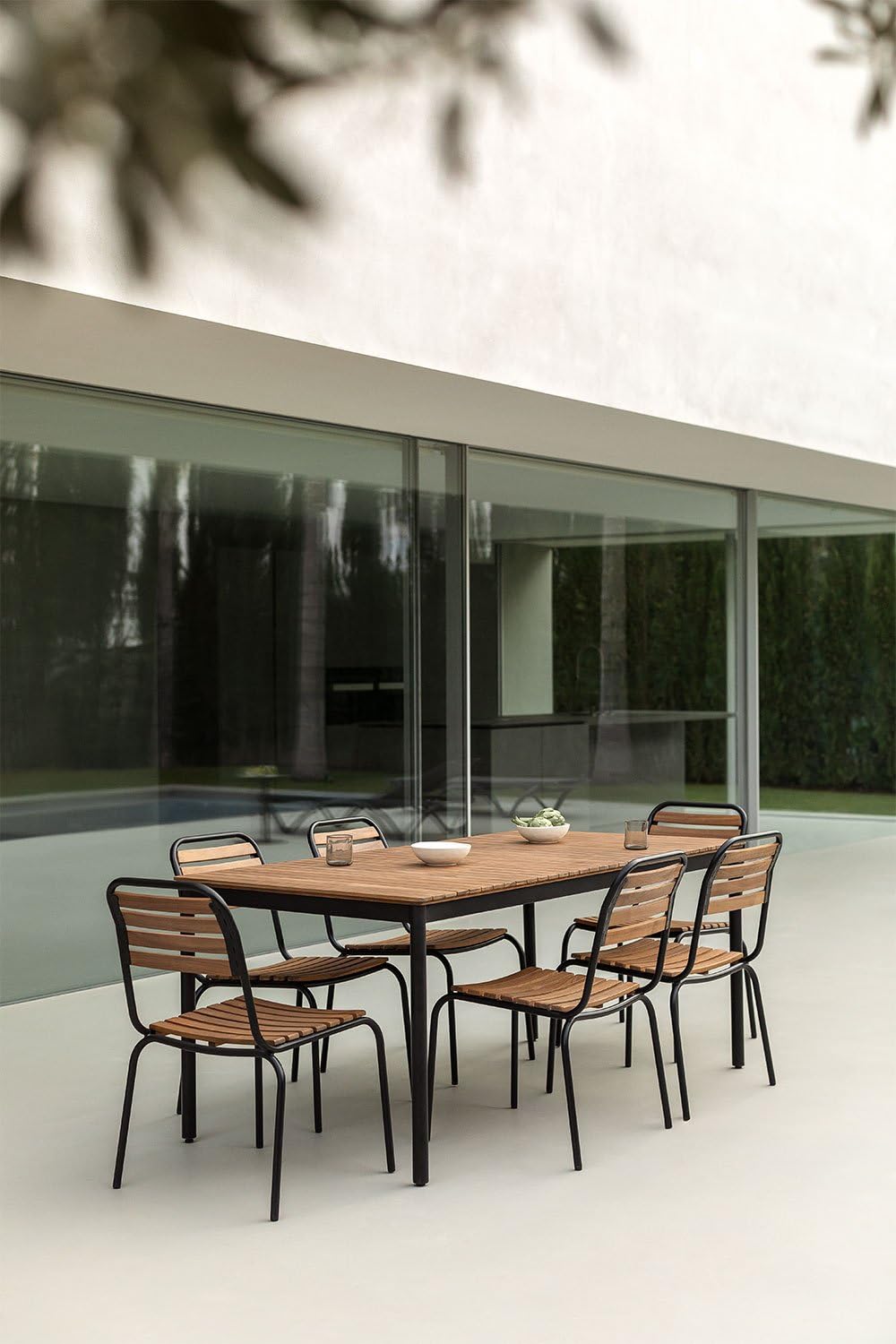 Sklum Artus Set Tavolo 160x90 e 6 Sedie da Giardino