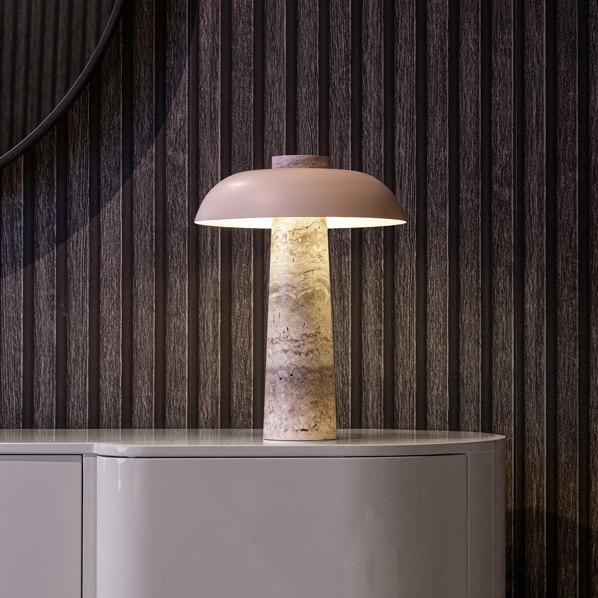 Bambua Cendra lampada da tavolo travertino crema