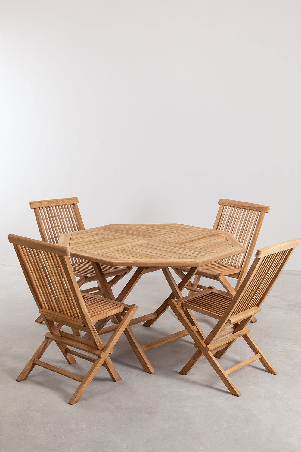 Sklum Pira Set Tavolo e 4 Sedie Teak Pieghevole