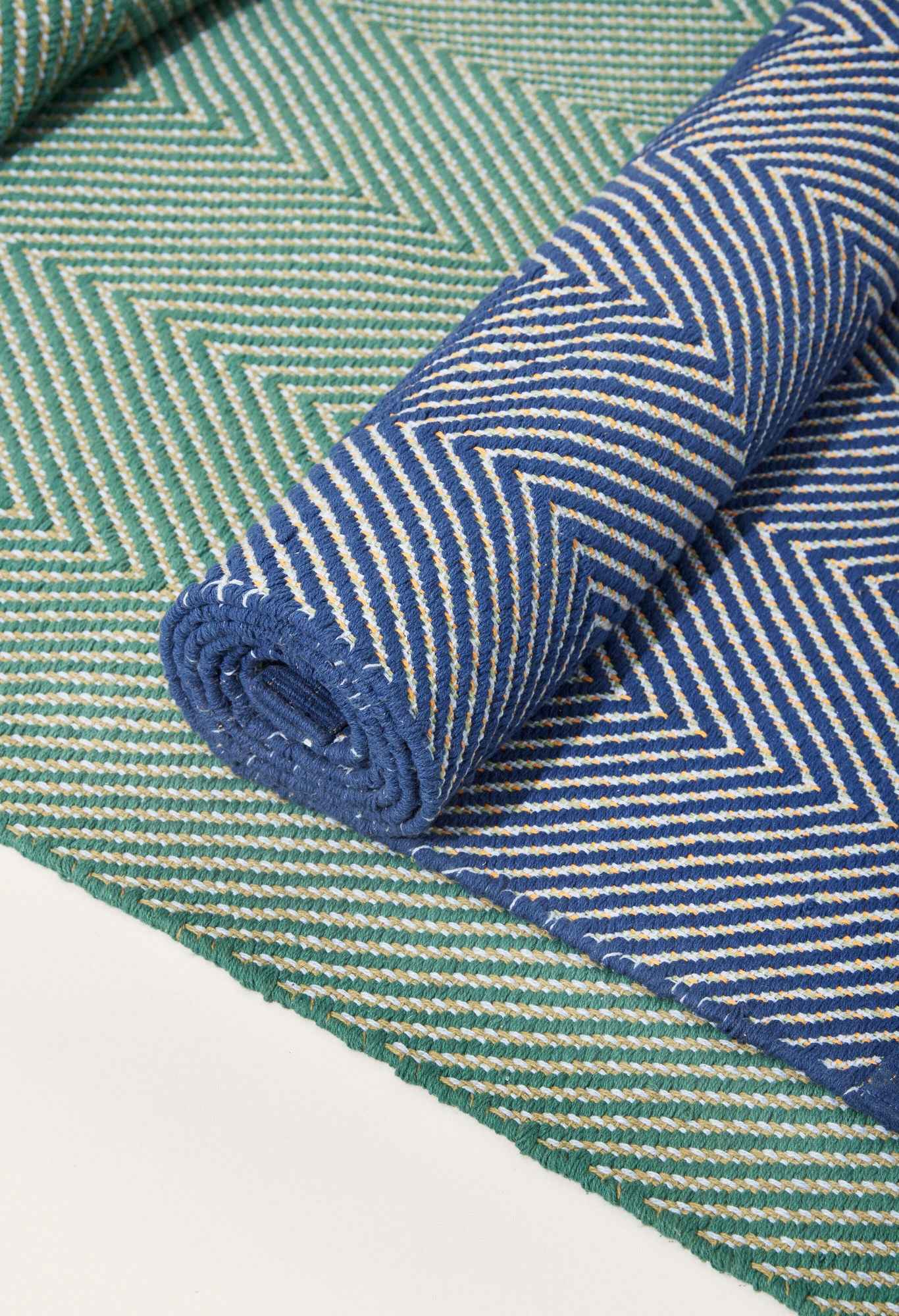 Bambua Mellow Runner tappeto blu cotone