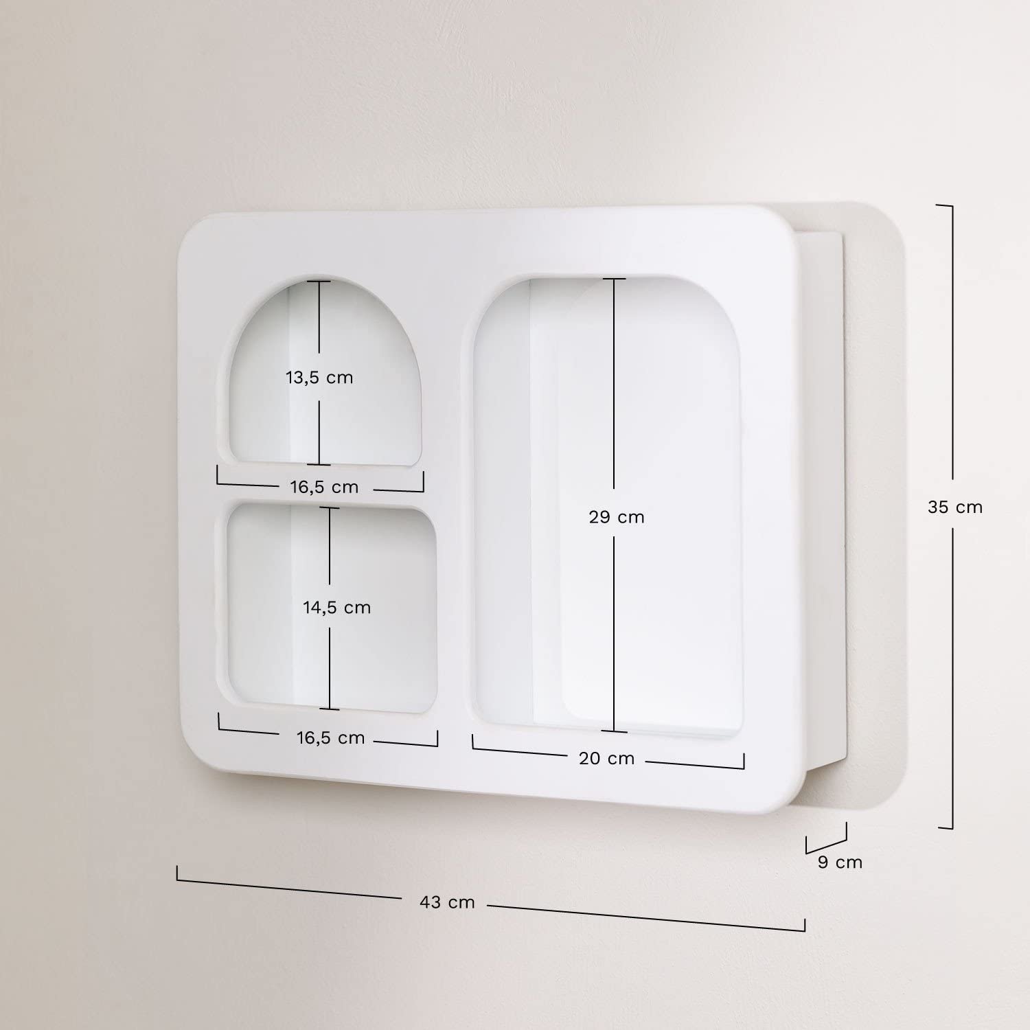 Sklum Edna scaffale a parete in MDF bianco antico