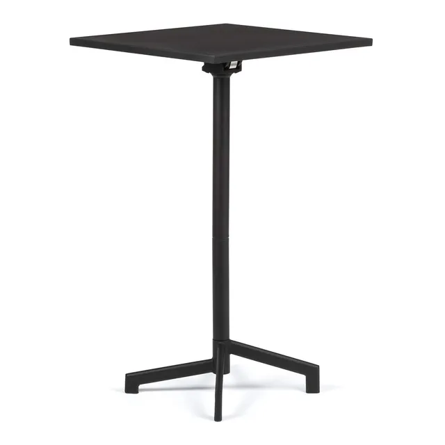 Sklum Dely Tavolo Bar Pieghevole 60x60 cm Nero in Acciaio