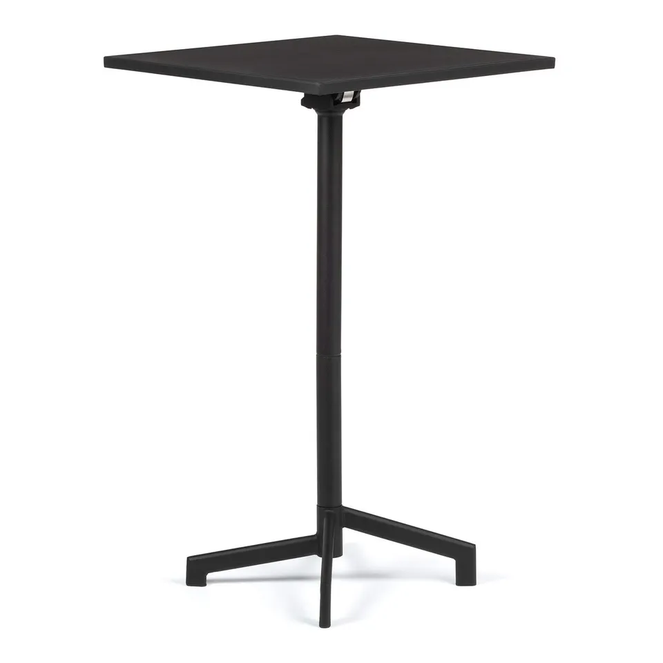 Sklum Dely Tavolo Bar Pieghevole 60x60 cm Nero in Acciaio