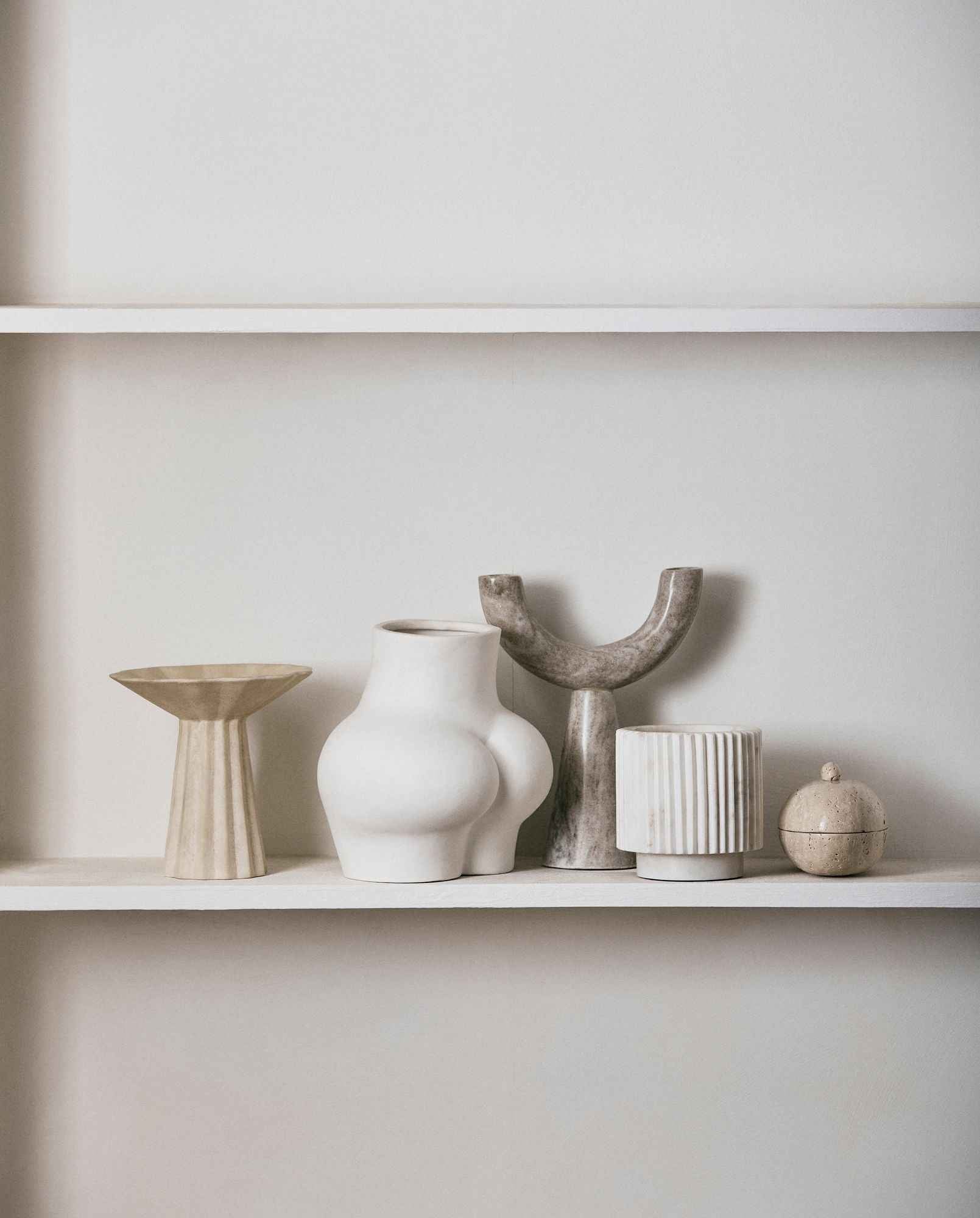 Bambua Minu Vaso in Ceramica Avorio S