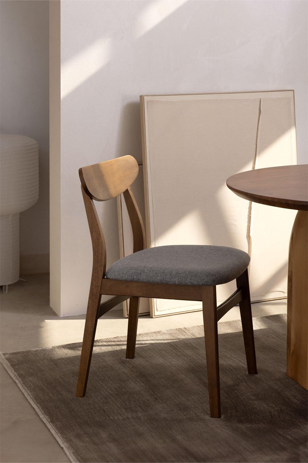 Sklum Cloda sedia da pranzo in tessuto e legno