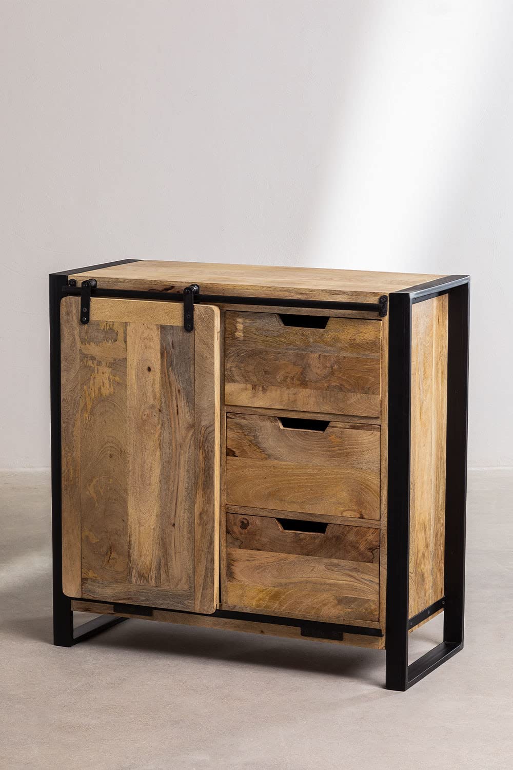 Sklum Kiefer Style credenza legno 90x90 Black Natural