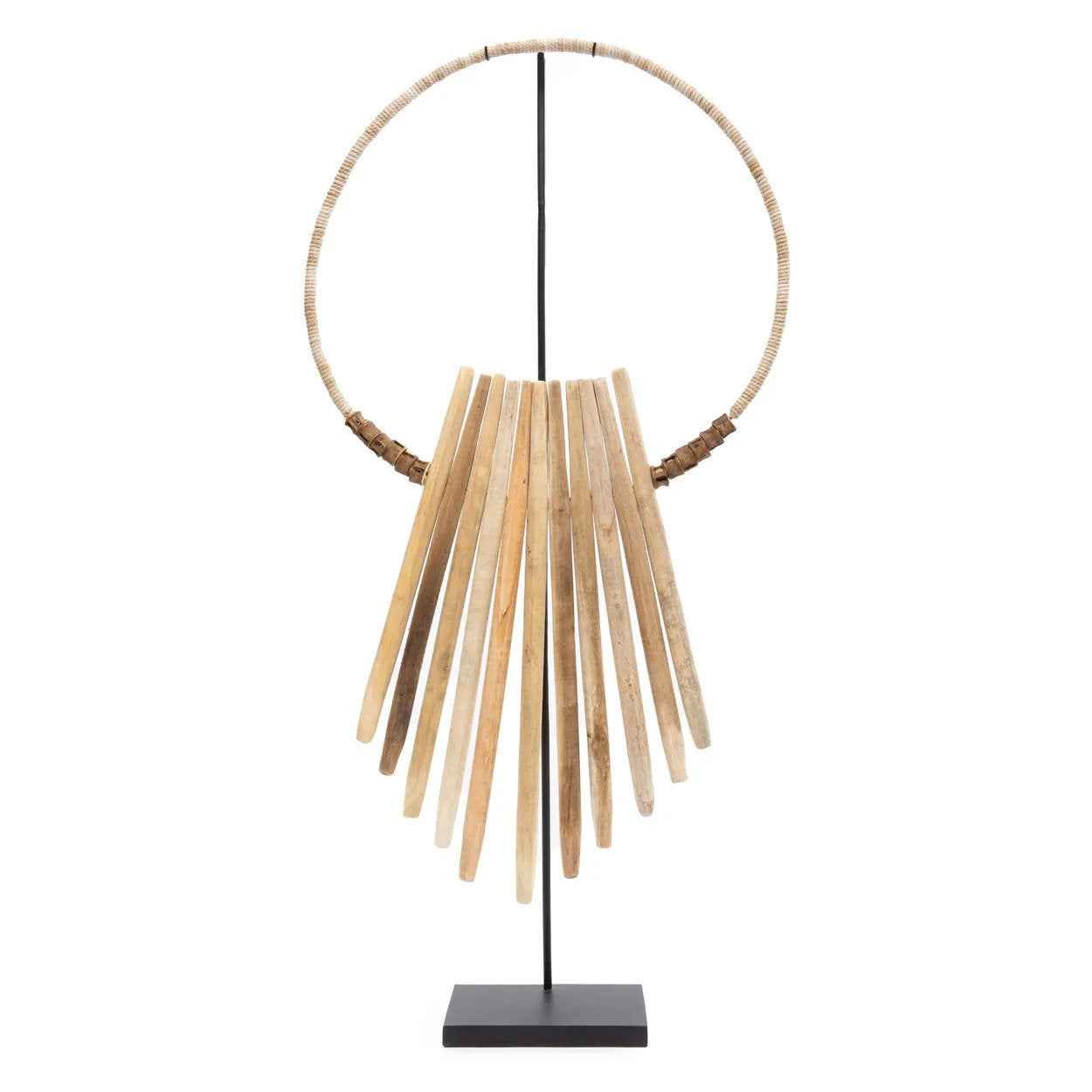 Bambua Wooden Sticks scultura legno naturale su stand