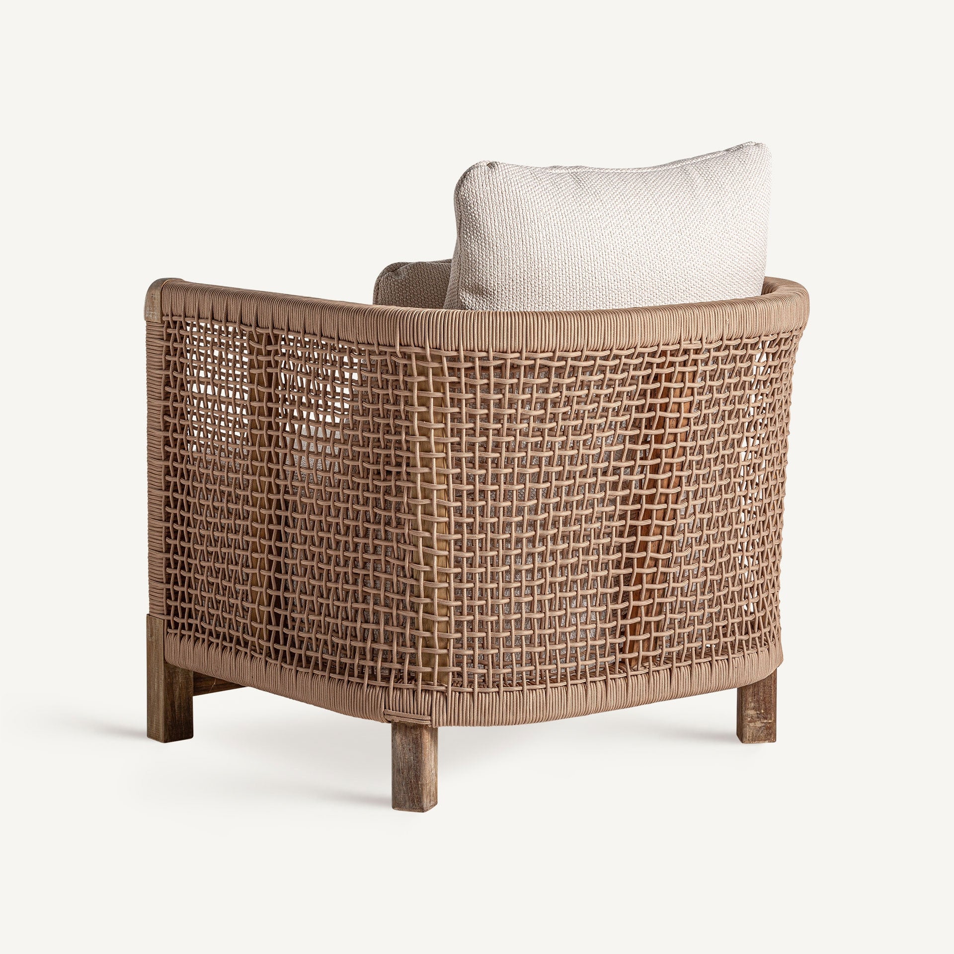 Bambua Trena poltrona teak crema da esterno