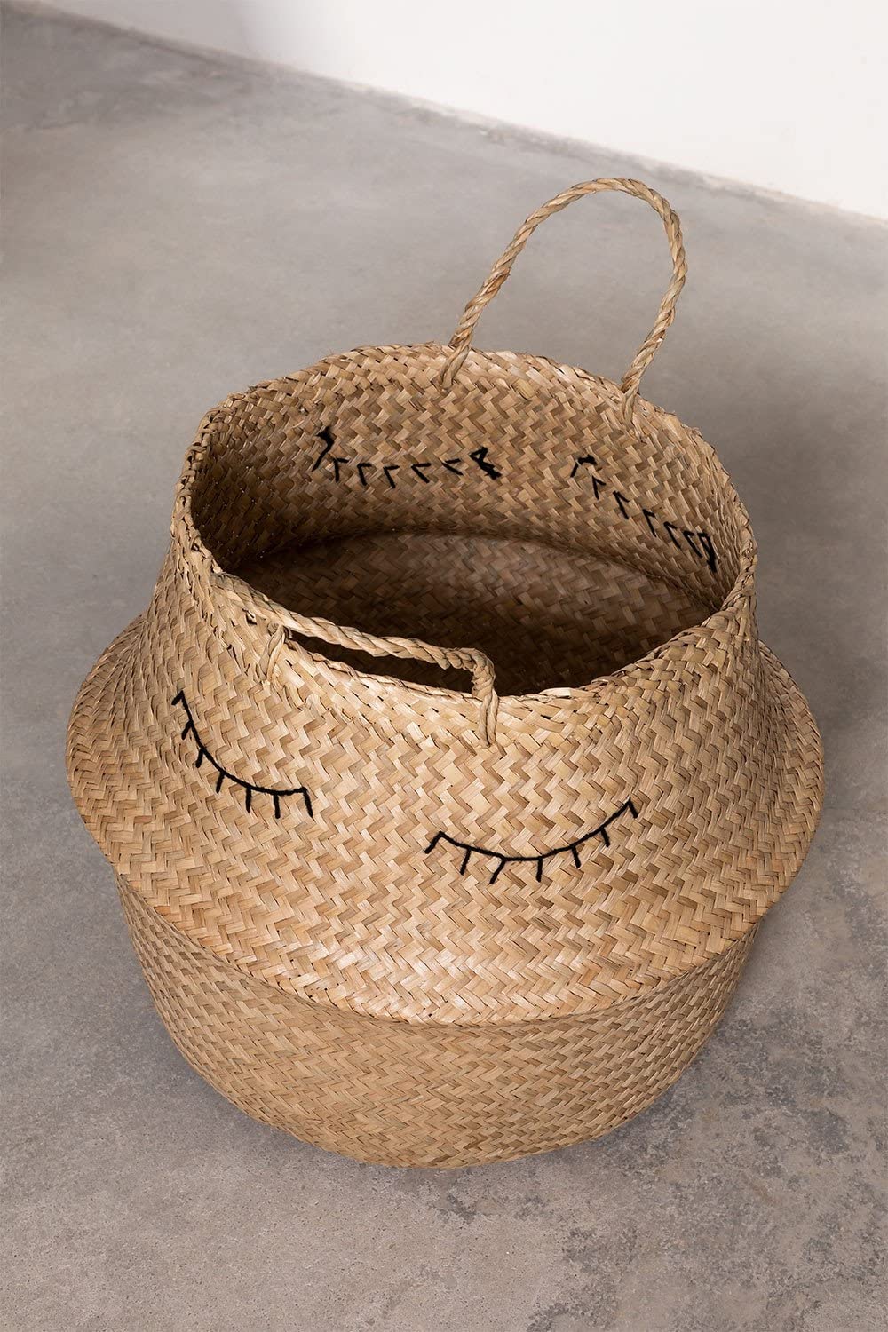 Sklum Kahs Cesta Giunco Ø45x40 cm Intrecciata a Mano