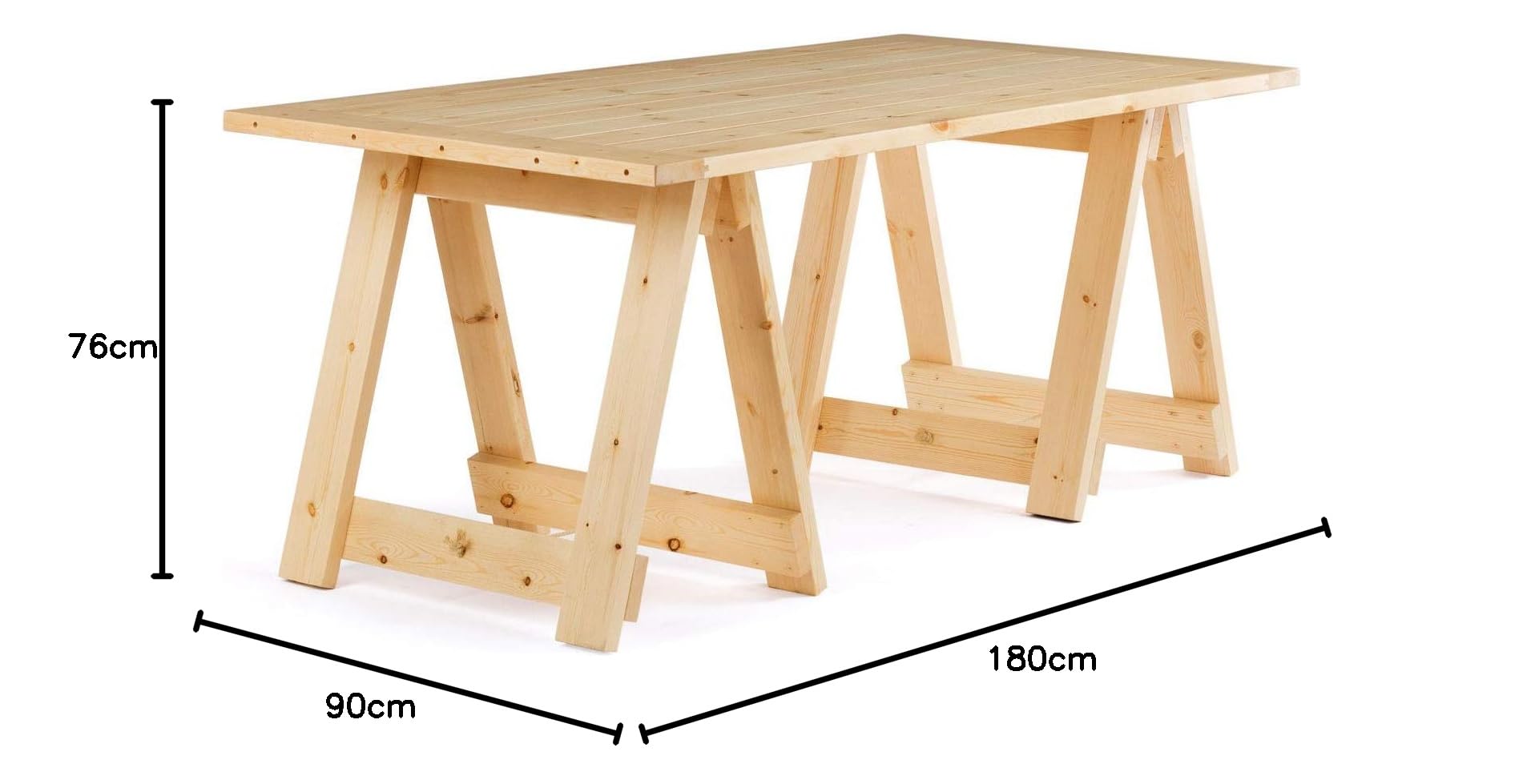 Sklum Anic Tavolo Pieghevole Olmo 180x90 cm Naturale