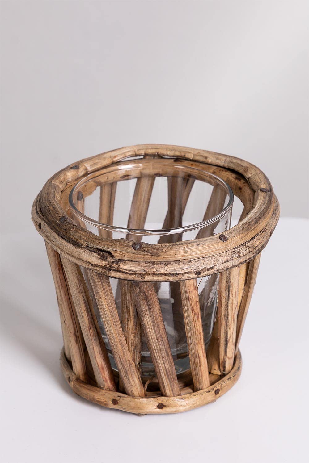 Sklum Cocco vaso in bambù marrone naturale Ø9 cm