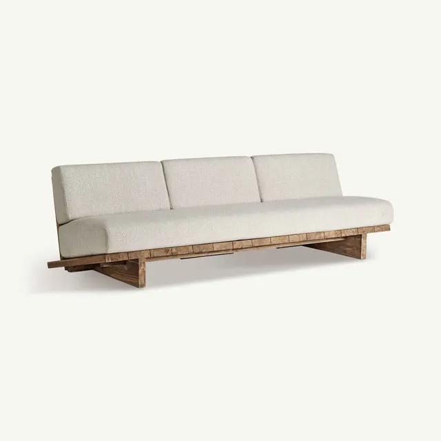 Bambua Pure Divano da Esterno Teak 3 Cuscini