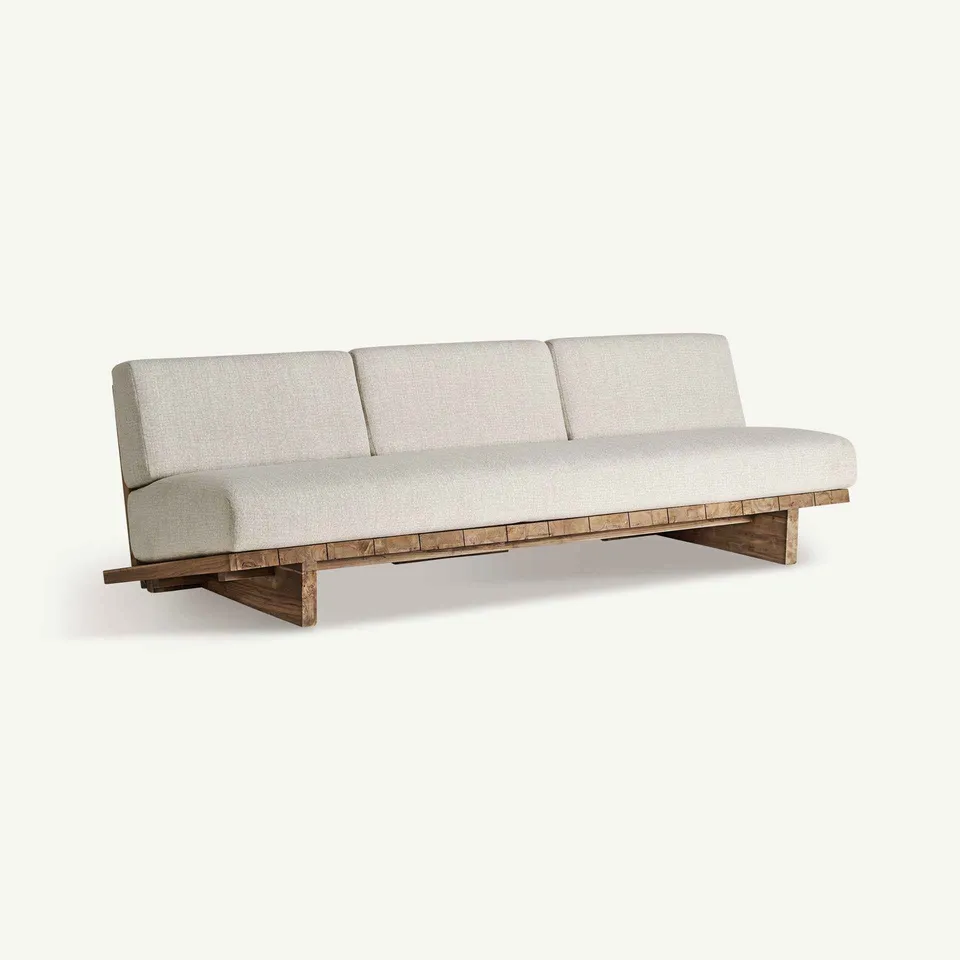 Bambua Pure Divano da Esterno Teak 3 Cuscini