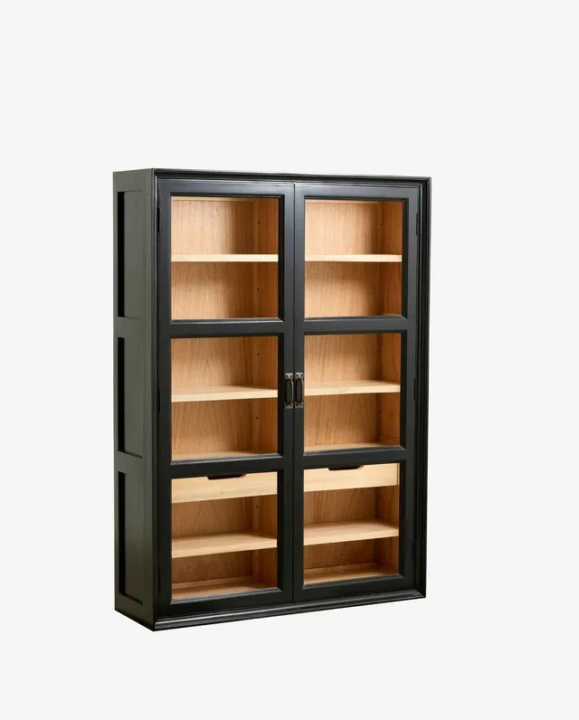 Nordal Viva pensile 2 ante nero legno vetro