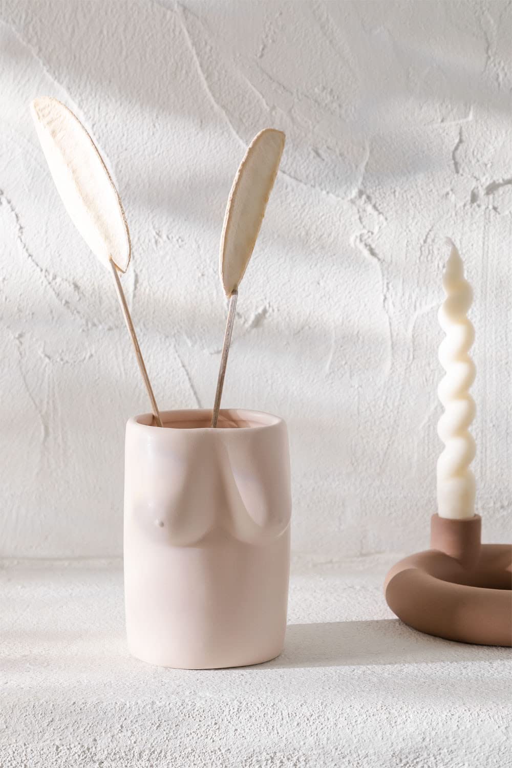 Sklum Minka vaso in ceramica beige lino