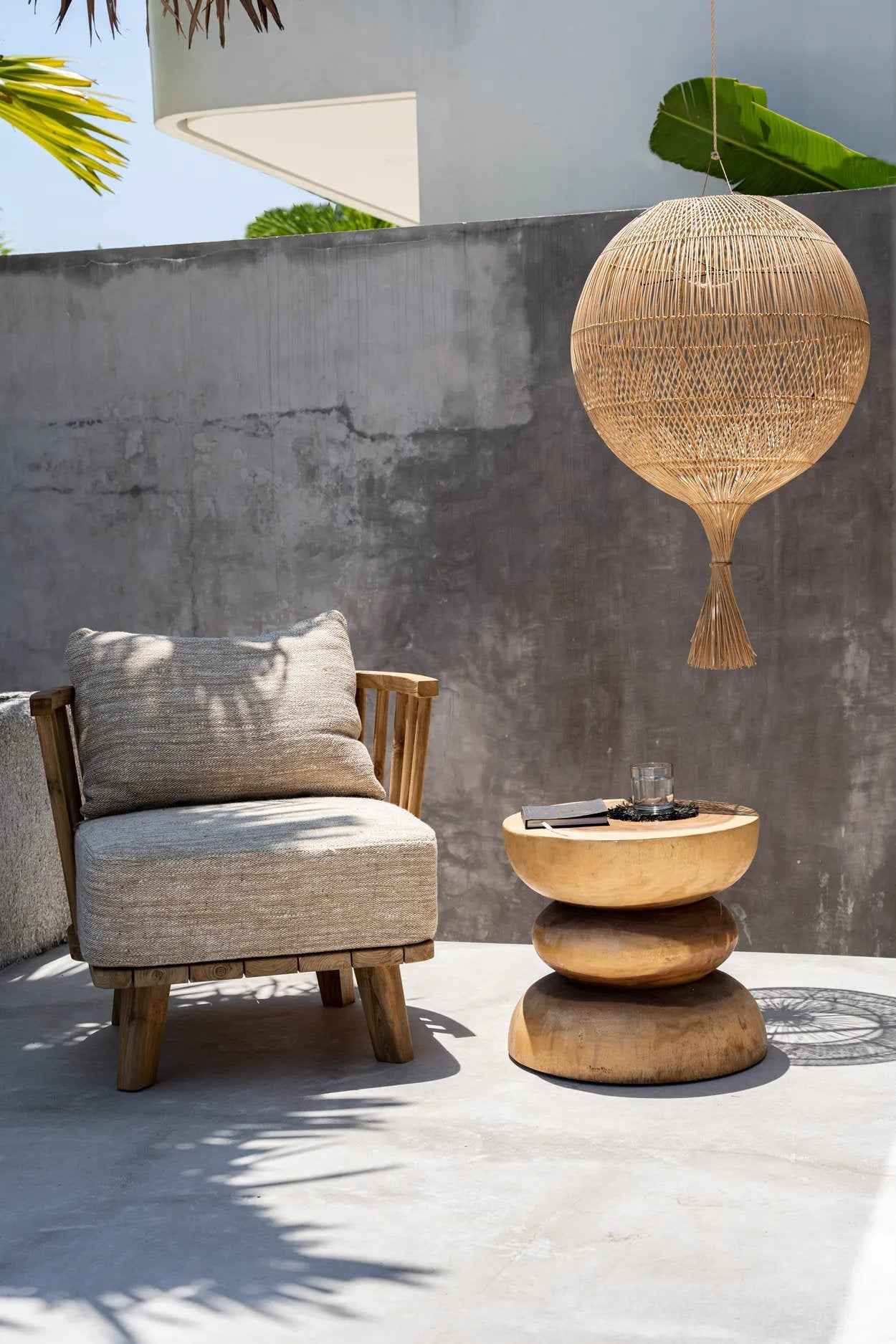 Bambua Wonton Floor Lamp Pendant Natural lampada rattan