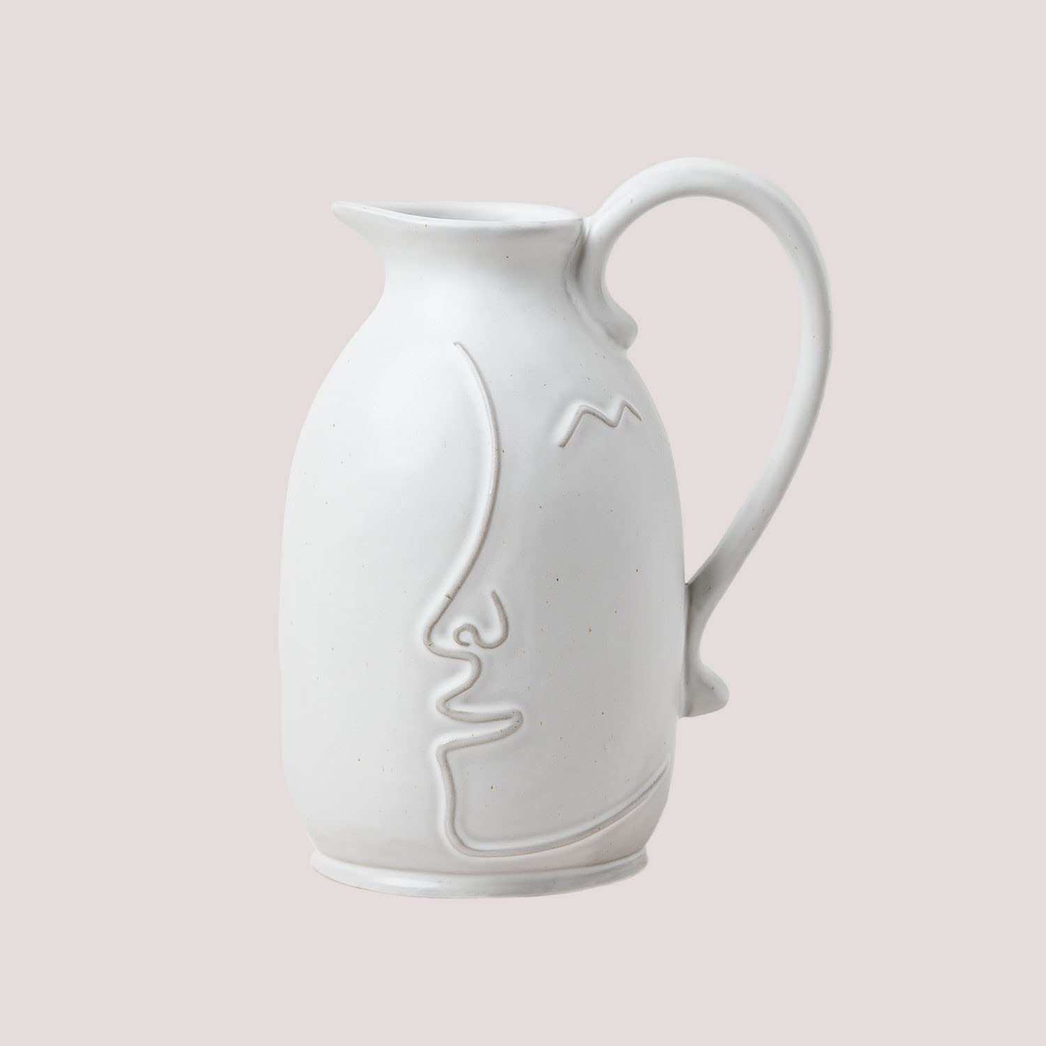 Sklum Aledi Vaso in Ceramica Bianco Antico Viso 21 cm