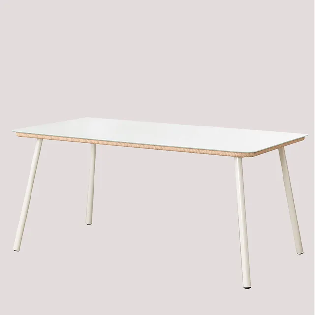 Sklum Arhiza Gardenia tavolo giardino 160x90 bianco vetro