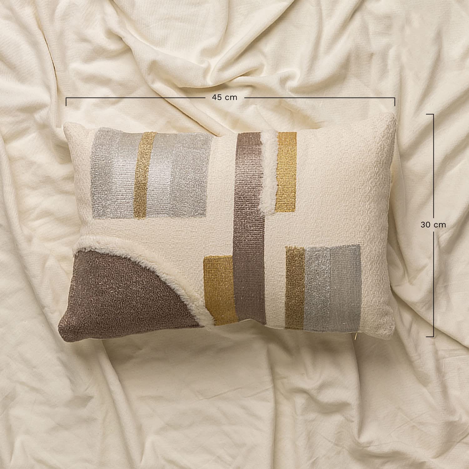 Sklum Aspen cuscino cotone ricamo 30x45 cm geometrico