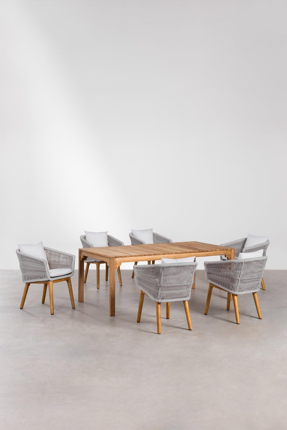Sklum Donal Barker set tavolo pranzo 200x100 6 sedie teak