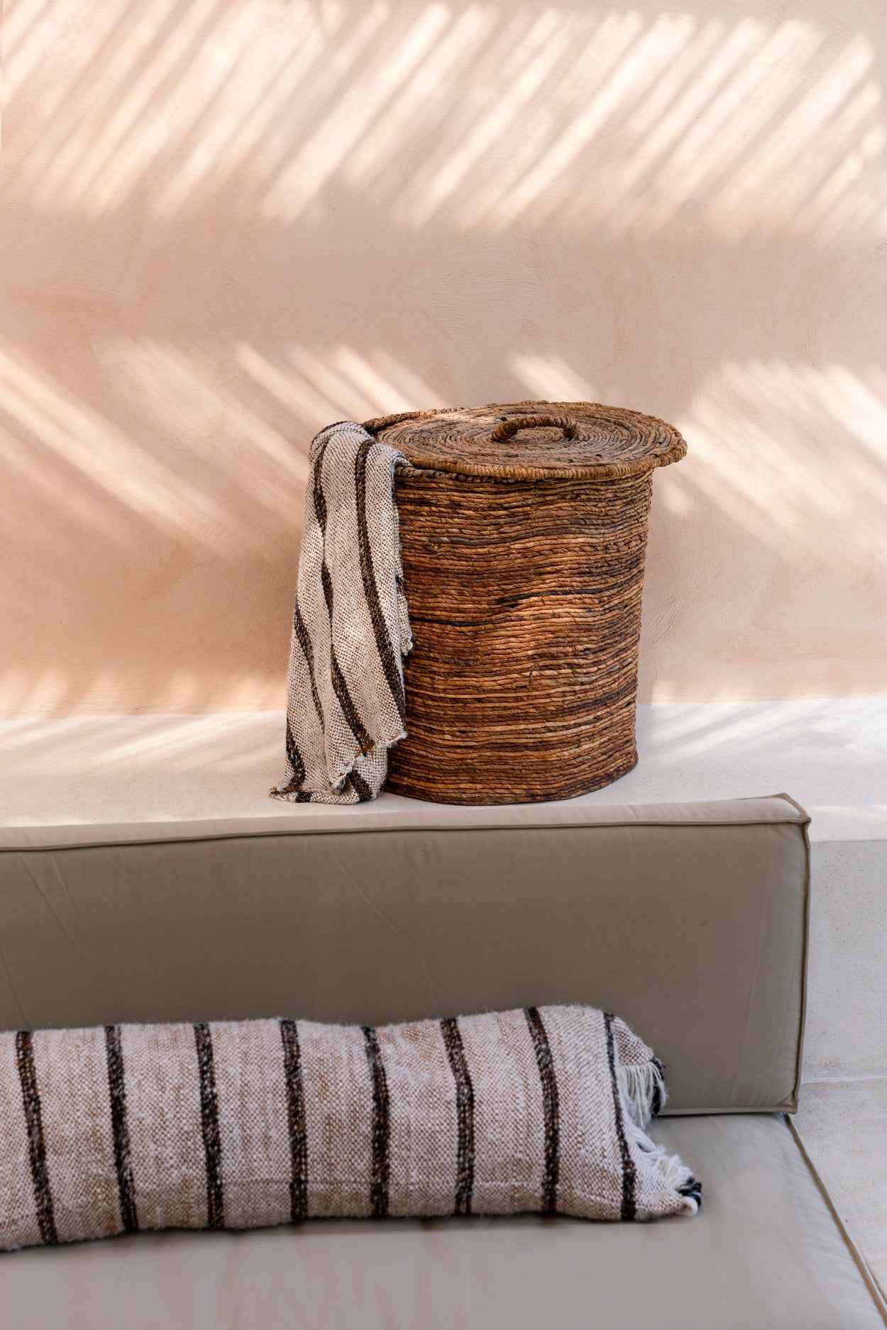 Bambua Chingon cesti foglia banana naturale M set 2 pezzi