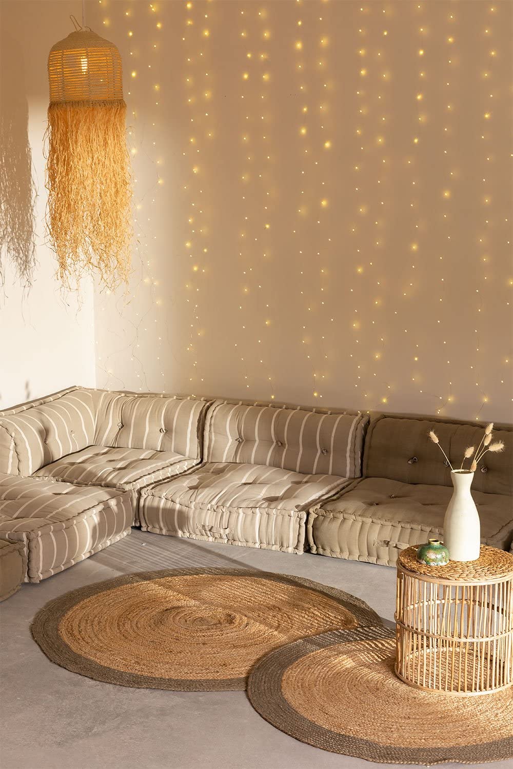 Sklum Dhel Boho pouf modulare cotone moka