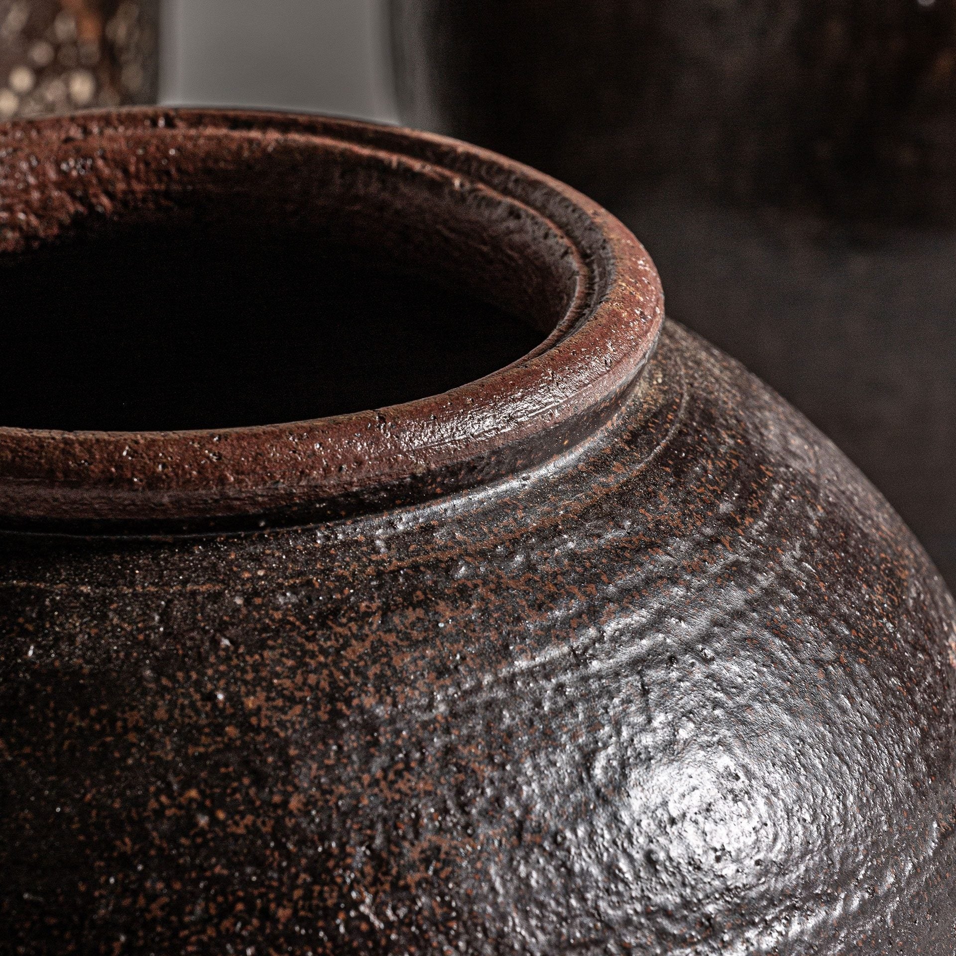 Bambua Clark vaso in ceramica grande marrone scuro